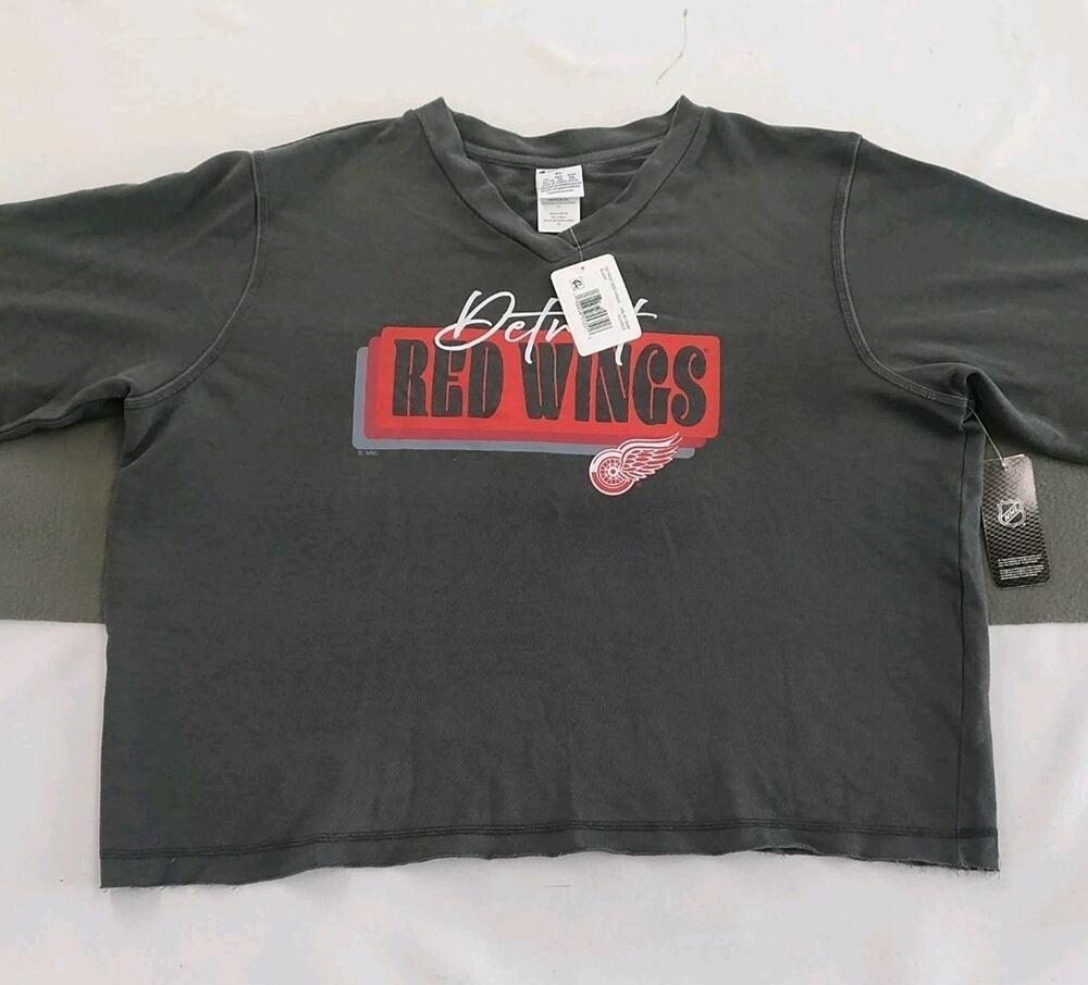 Women’s Champion Detroit Red Wings Cropped Hoodie Pullover Sweatshirt Sz XL NHL